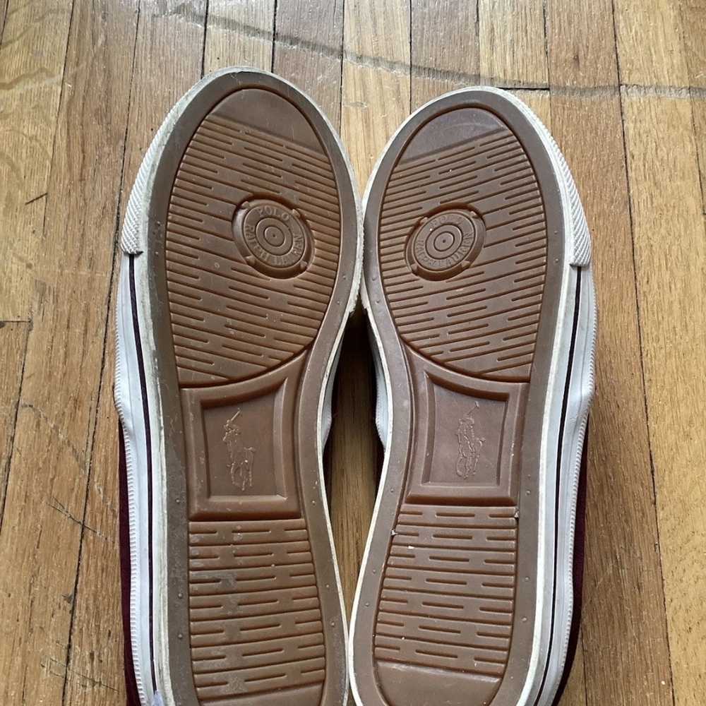 Polo Ralph Lauren Men's Size 11.5 Burgundy Nubuck VaughnSlip-On Sneakers,MINT - Picture 5 of 5
